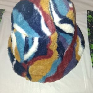 Multicolor Faux Fur Bucket Hat